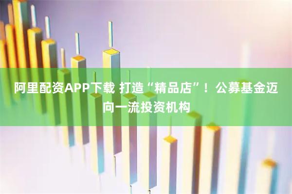 阿里配资APP下载 打造“精品店”！公募基金迈向一流投资机构